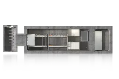 Modular Shelter_M_wiz_PP_B2_przekroj bok A2